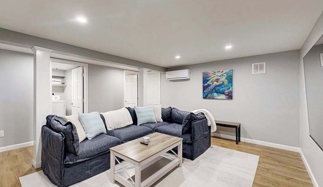Beautifully renovated home near Scargo Lake with deck, W/D, AC, games, & yard in Dennis